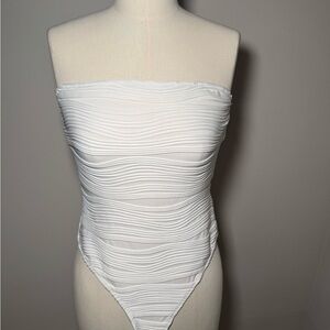 White Strapless Bodysuit